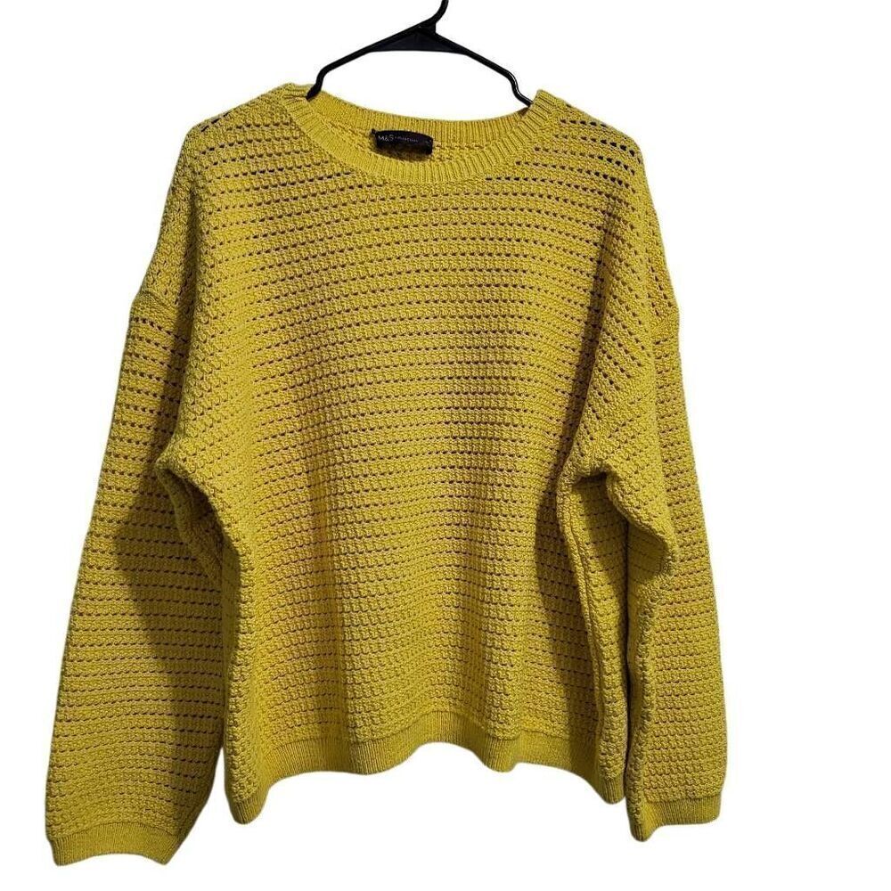 M&S Collection yellow knit‎ sweater sz XL